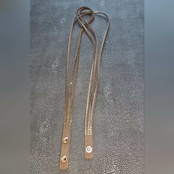 Touchstone Crystal Beige Wrap Bracelet with Sparkling Accents - Picture 2 of 4